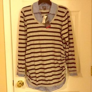 Striped lightweight maternity sweater